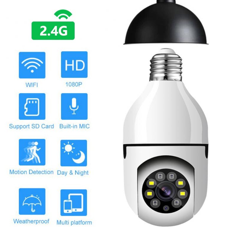 v380 Two-Way Audio Auto Tracking Socket Bulb Base 360 degree 2MB 1080P Wifi Smart Panorama Camera