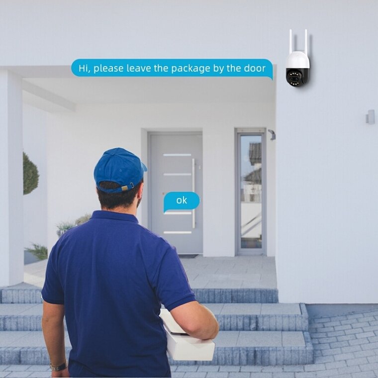 Haishamao Outdoor CCTV Wifi Video Surveillance Camera 2MP PTZ IP Camera 8x Zoom Dual-Lens Human Detect CCTV Camera