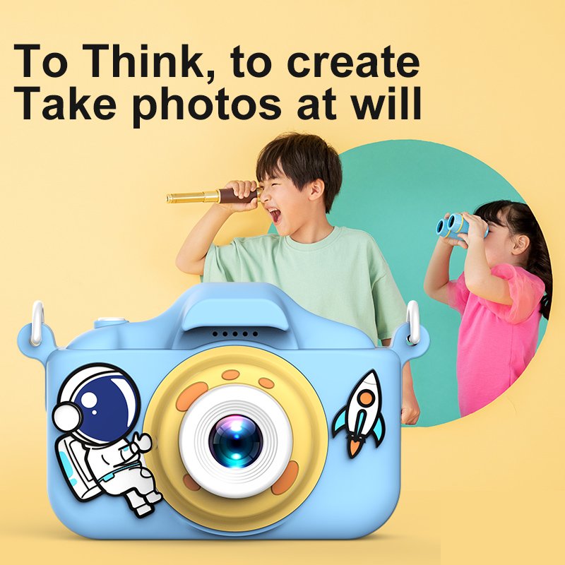 Astronaut Silicone Digital Take Photo Camera 2 Inch Rechargeable Kids Mini Digital Camera Toys Kids Camera For Children Gift