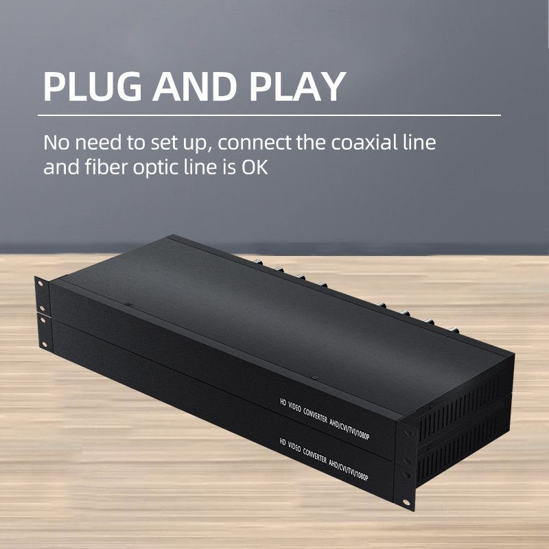 1080P 2MP 1/2/4/8/16CH CVI/TVI/AHD to Fiber Extender BNC Coax Fiber Optical Converter Transceiver With RS485