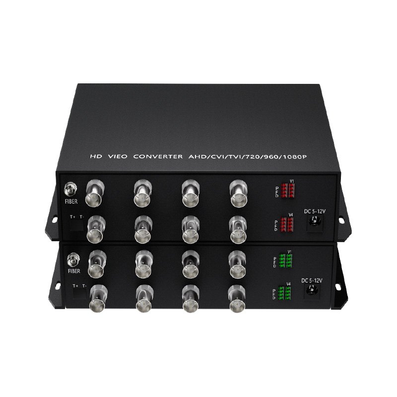 1080P 2MP 1/2/4/8/16CH CVI/TVI/AHD to Fiber Extender BNC Coax Fiber Optical Converter Transceiver With RS485