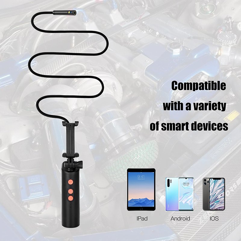 Wifi Endoscope Camera 8MM Dual Lens Handheld IP68 Waterproof WiFi Borescope Inspection 2.0 MP HD Snake Camera For Android IOS 5m