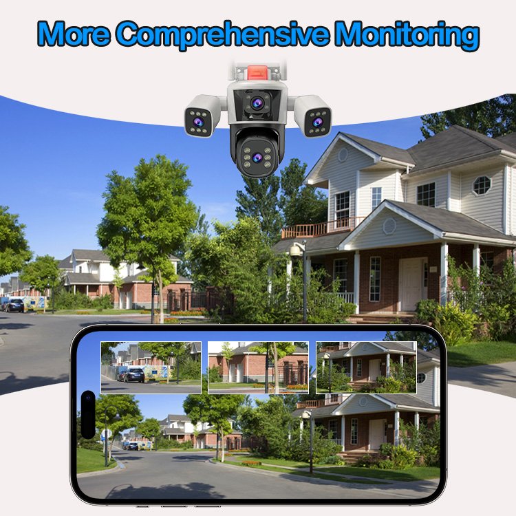 New 6k Outdoor Home Security Camera System Wireless Panoramic Linkage Waterproof Ptz Ip Network Security Camera Outdoor 12mp