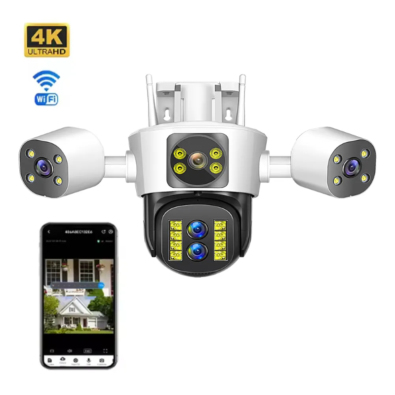 ipc360 Home app 12MP HD WiFi 3 lens motion detection automatically tracks PTZ night Vision bidirectional audio network cameras