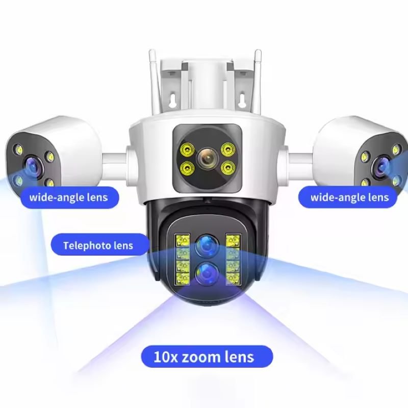 ipc360 Home app 12MP HD WiFi 3 lens motion detection automatically tracks PTZ night Vision bidirectional audio network cameras