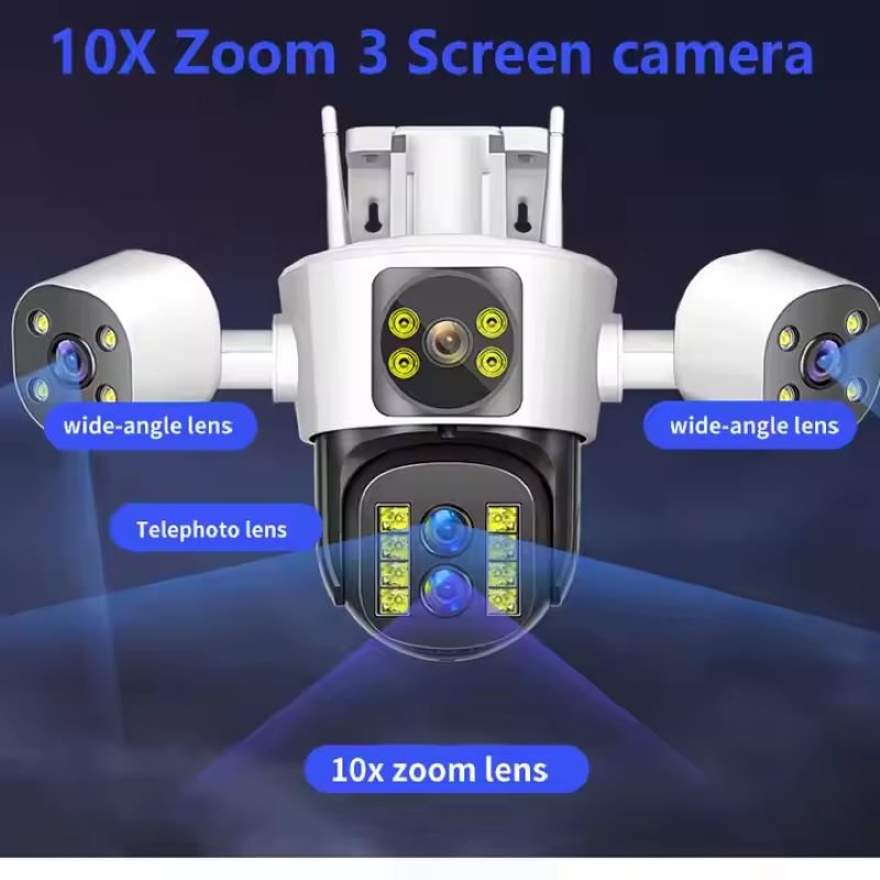 ipc360 Home app 12MP HD WiFi 3 lens motion detection automatically tracks PTZ night Vision bidirectional audio network cameras