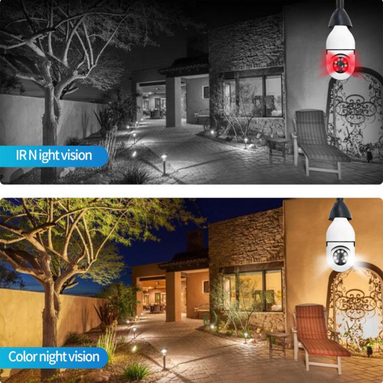 Home Security Mini Surveillance Cameras Two Way Voice Intercom Infrared Night Vision Free Installation Light E27 Bulb Cameras
