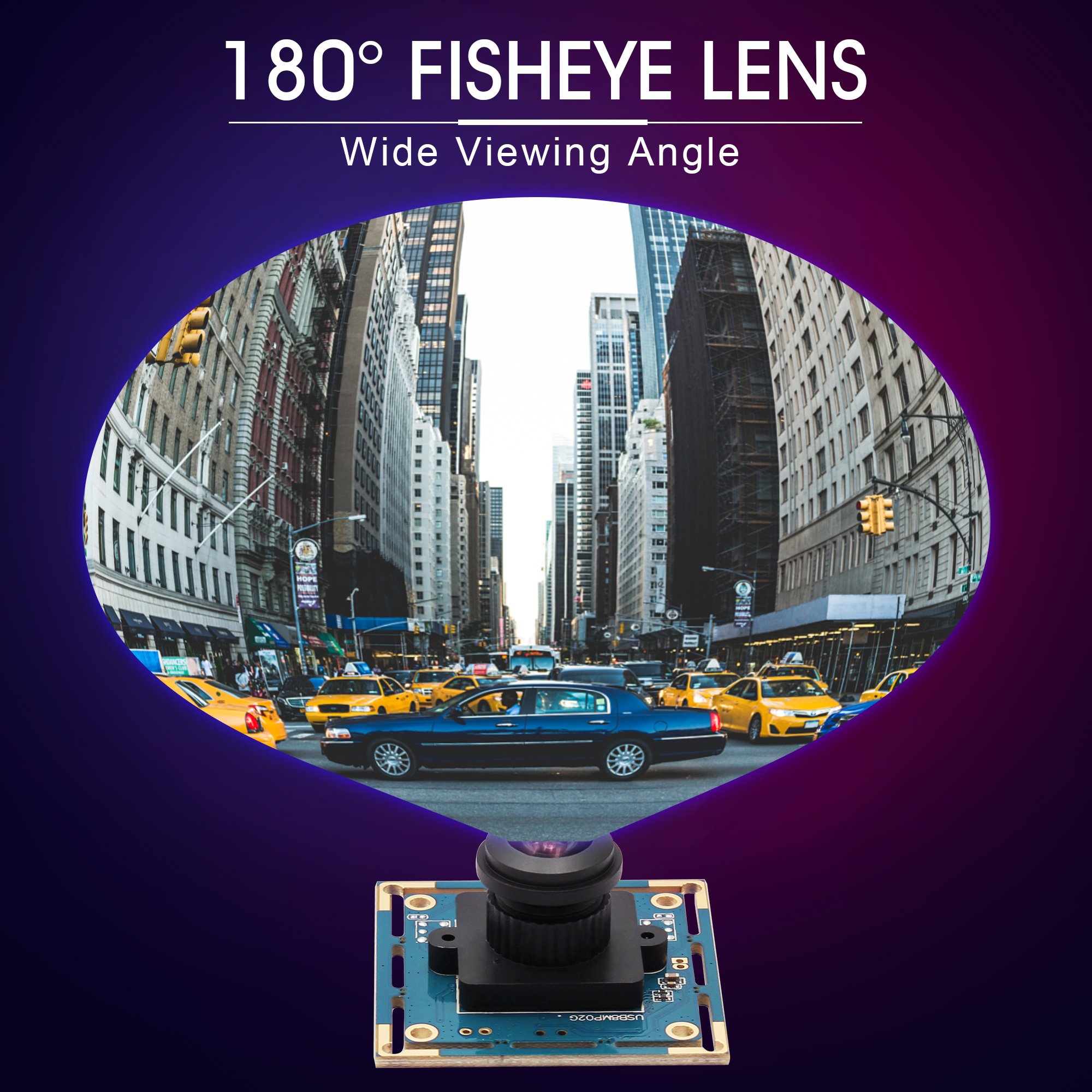 ELP 8MP Ultra HD USB Camera Wide Angle 180 Degree Fisheye Webcam 32X32mm Mini Camera Module For VR,Smart TV