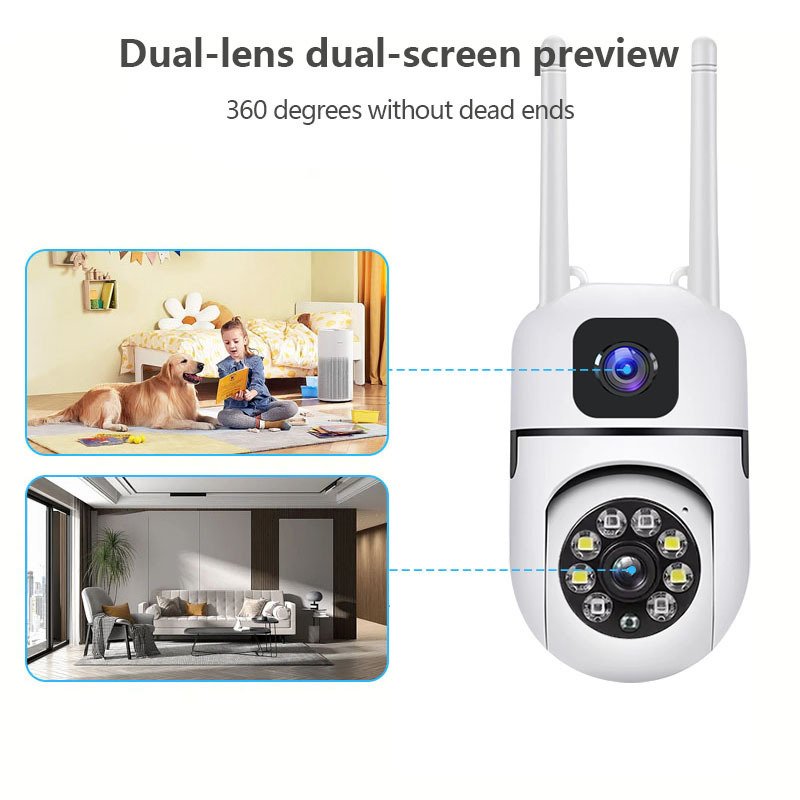 6MP Dual Lens Indoor Smart Home Video Surveillance Two Way Audio Mobile Motion Baby Monitor Mini CCTV IP WiFi Security Camera