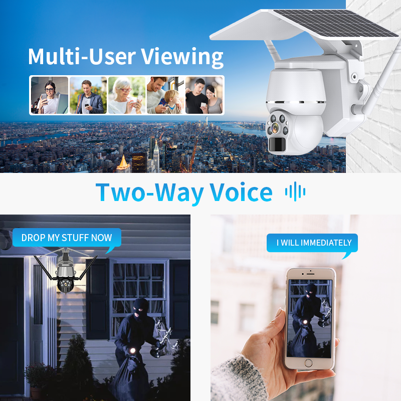VESAFE Q7 Solar Network Camera PTZ Wifi 4G SIM Card 4MP HD APP Wireless Remote Guard Microphone Surveillance Security IP Cameras