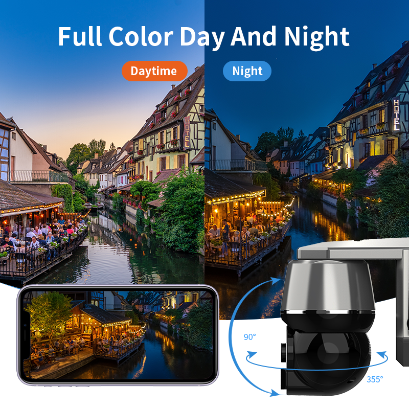 VESAFE Q7 Solar Network Camera PTZ Wifi 4G SIM Card 4MP HD APP Wireless Remote Guard Microphone Surveillance Security IP Cameras