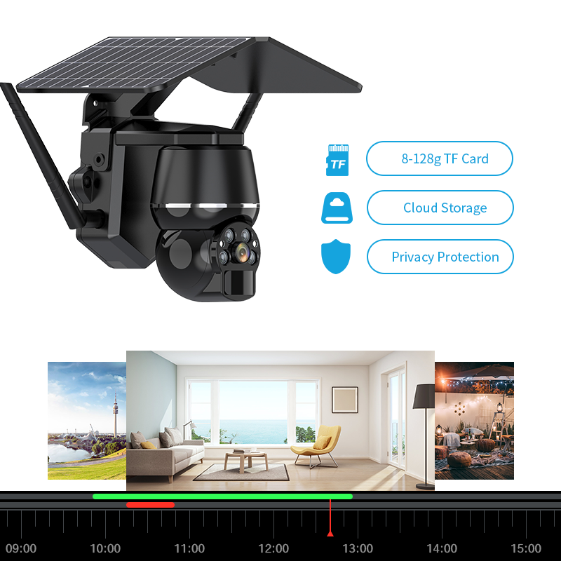 VESAFE Q7 Solar Network Camera PTZ Wifi 4G SIM Card 4MP HD APP Wireless Remote Guard Microphone Surveillance Security IP Cameras