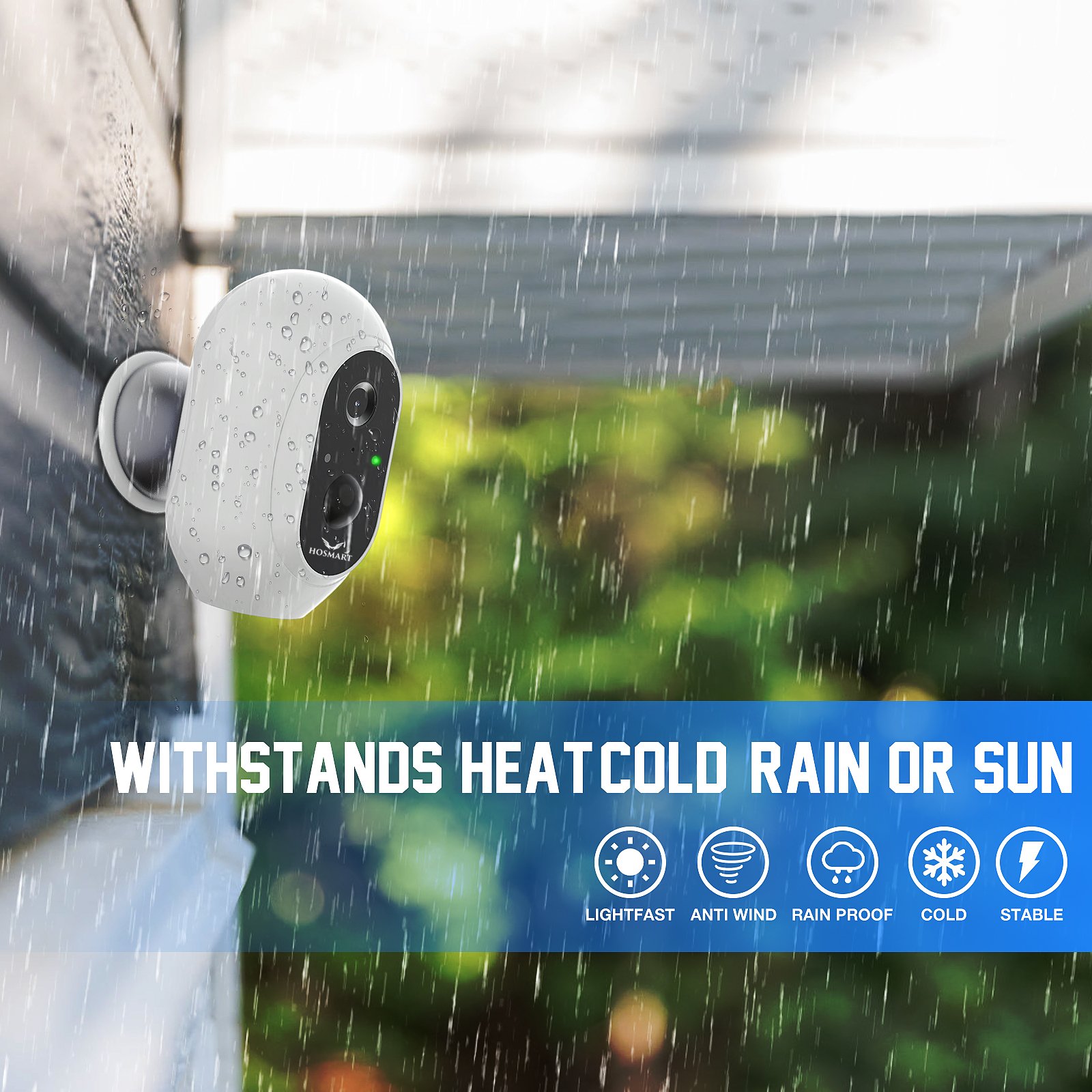 HOSMART 1080P Wireless Home Security Camera System with Siren, Indoor/Outdoor, Night Vision(2 Camera Kit)