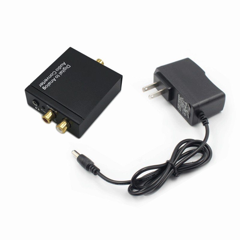 RCA 3.5mm Optical SPDIF Toslink to Analog Stereo Converter with Power Adapter Audio Digital to Analog Converter for PS3