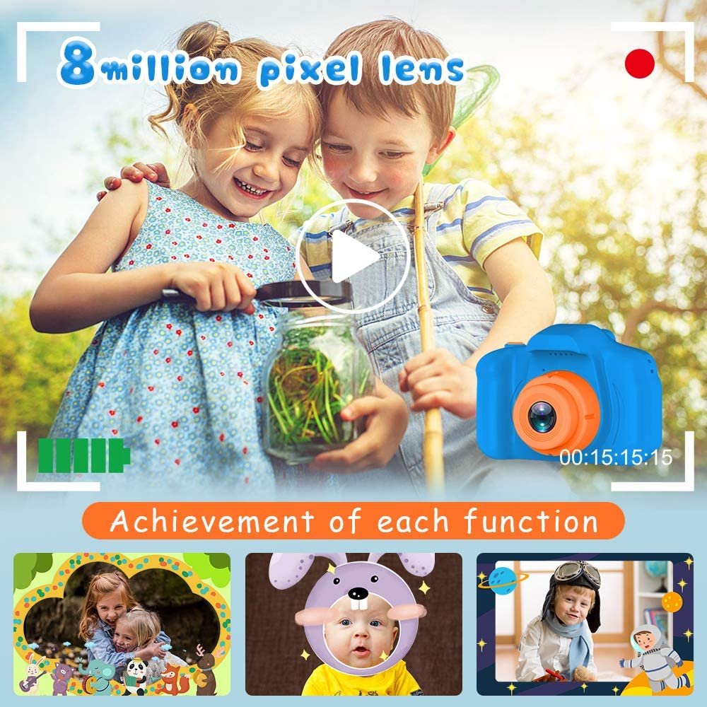Mini 20MP Digital Kids' Camera with 2.0 Inch IPS Screen Filter and Projection Features for Boys Girls Toddlers' Selfie Videos