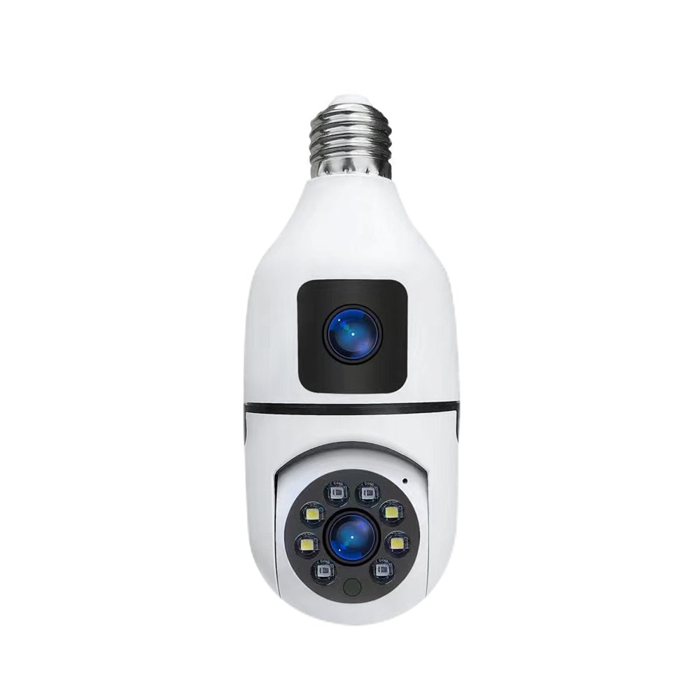 Indoor 4mp E27 Wireless Wifi Dual Lens Bulb IP Camera 360 Security Security Ip Ptz Mini Camera Bulb Light Cctv Camera