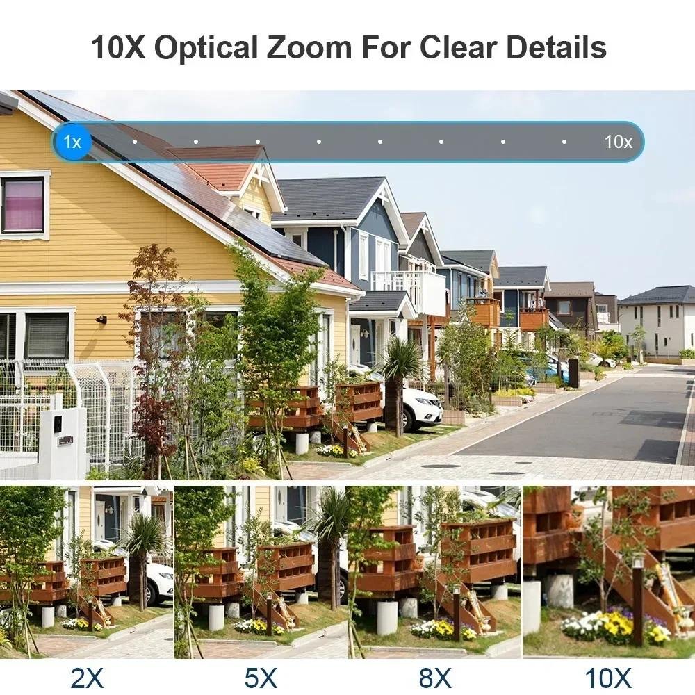10K 20MP Five lens four-Screen 10X Optical Zoom Wireless IP cctv security camera wifi Color Night Vision Network camera