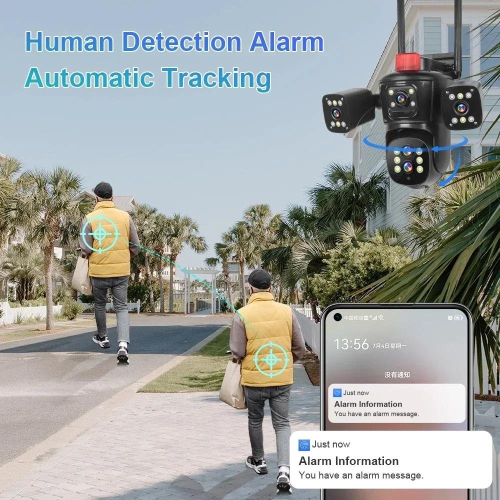 10K 20MP Five lens four-Screen 10X Optical Zoom Wireless IP cctv security camera wifi Color Night Vision Network camera