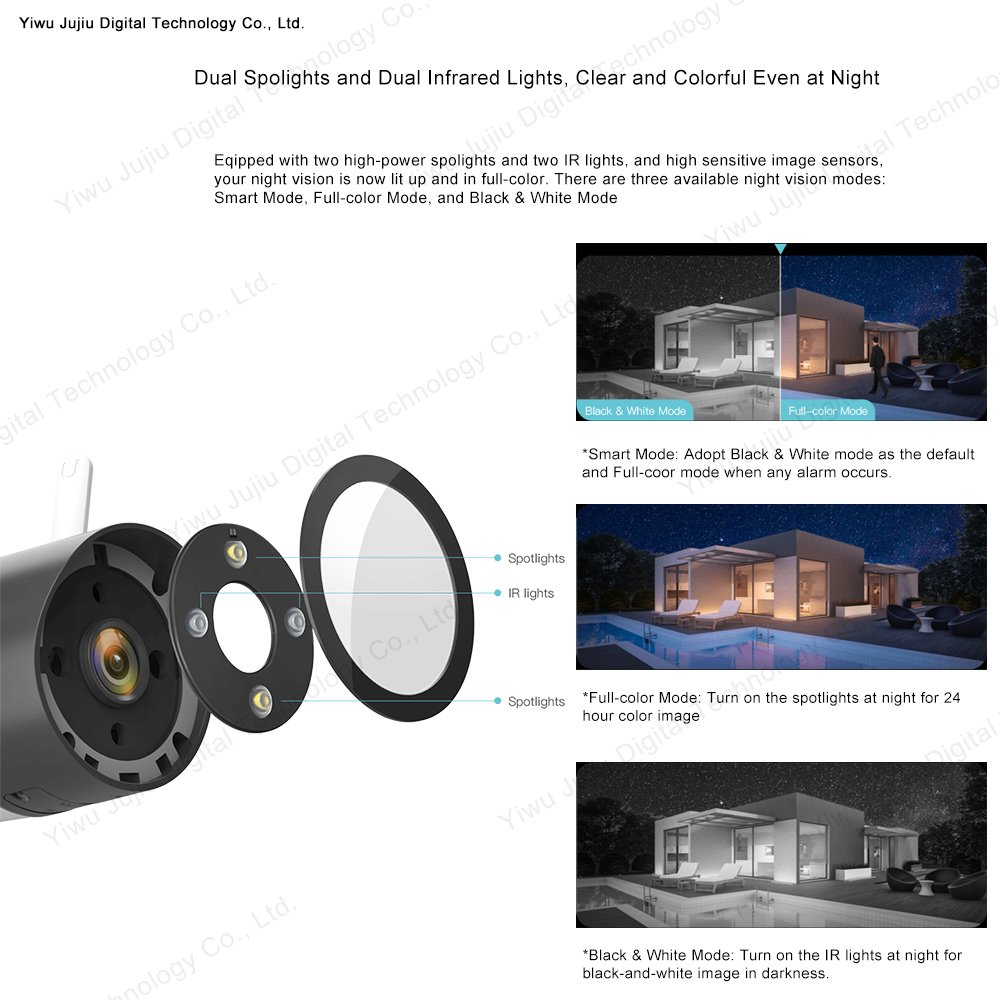 Tenda CT6 Outdoor Wi-Fi Camera 2K Night Vision Full-color Weatherproof Audio Recording Human Detection network CCTV camera