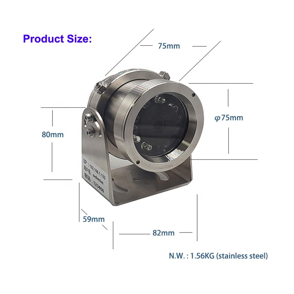 Dakang Explosion marine Stainless 1080P 2MP analog HD BNC Coaxial security cctv camera, 4-in-1 TVI CVI AHD CVBS,20meters IR