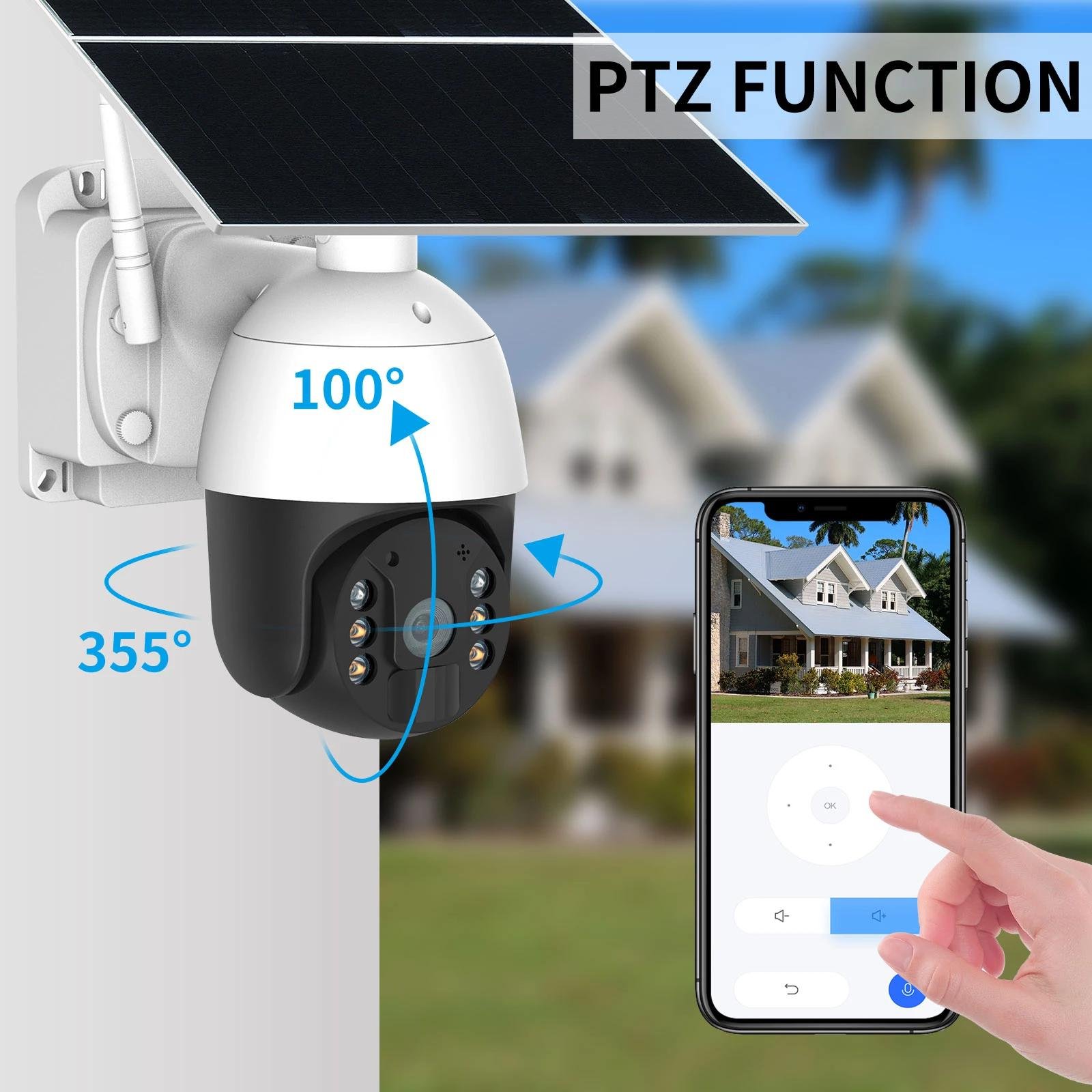 Regis 2mp Wifi Wireless security dome network outdoor video surveillance ptz cctv 3 4g Sim Card ip solar camera with 20w panel