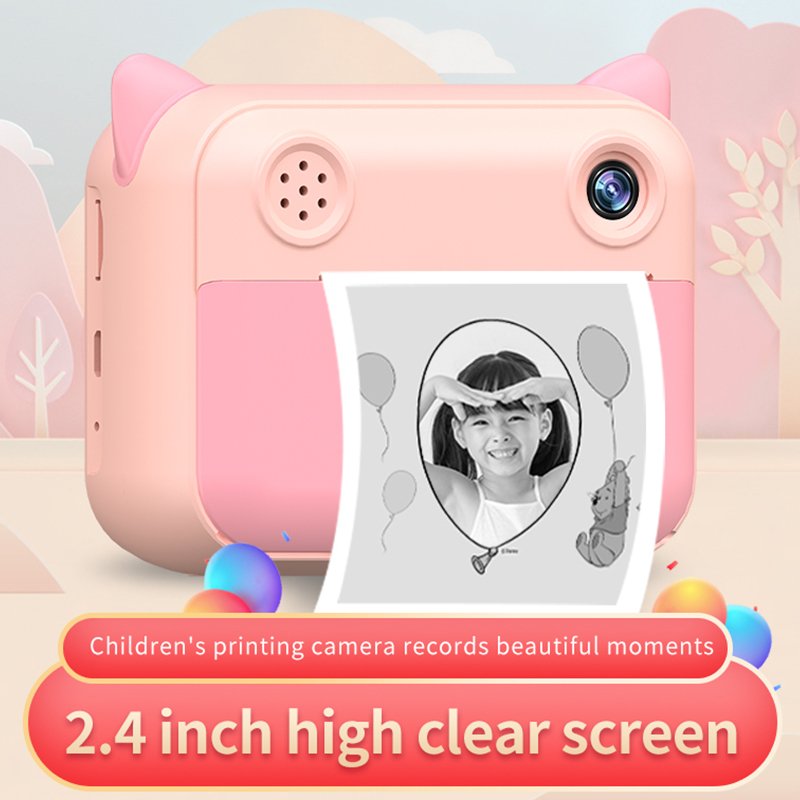 2.4 Inch Rechargeable Print Photo Digital Kids Camera Instant Cartoon Photo Camera Mini Camera For Children