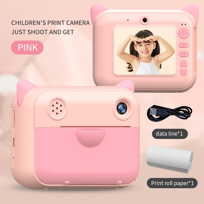 2.4 Inch Rechargeable Print Photo Digital Kids Camera Instant Cartoon Photo Camera Mini Camera For Children