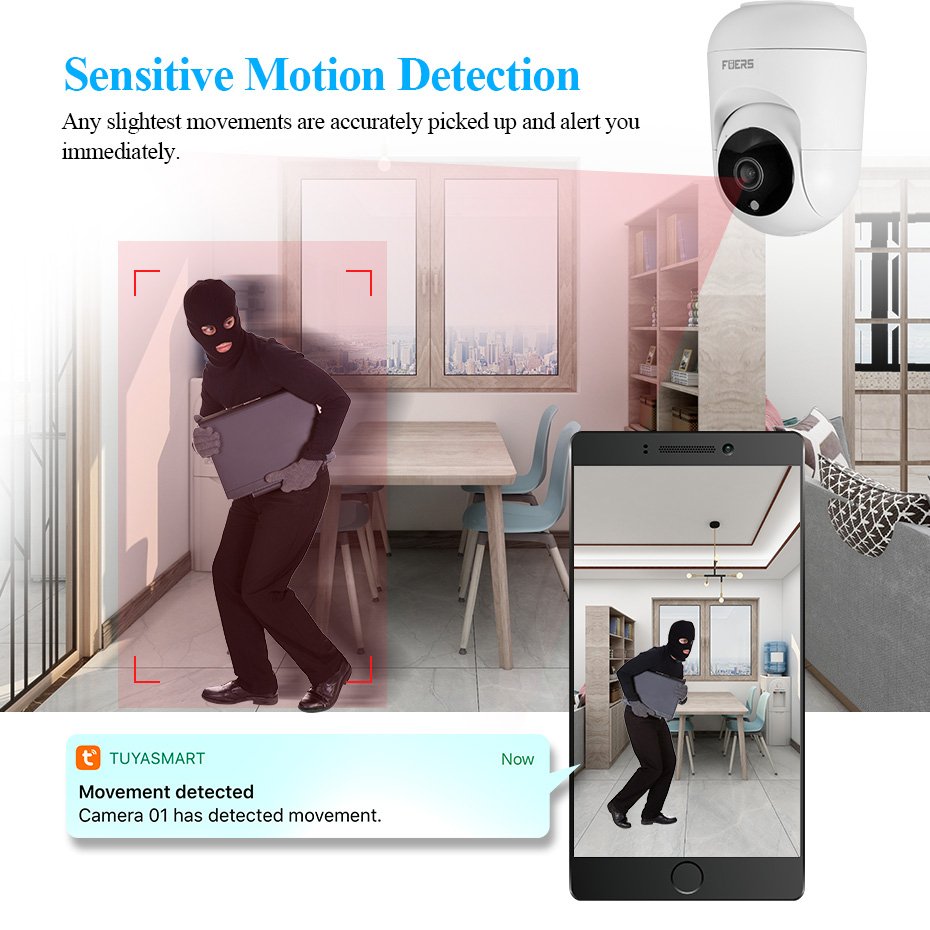 KERUI 3MP Indoor Camera Wifi Home Security Tuya Smart Network Camera Wireless Indoor Camera Motion Tracking