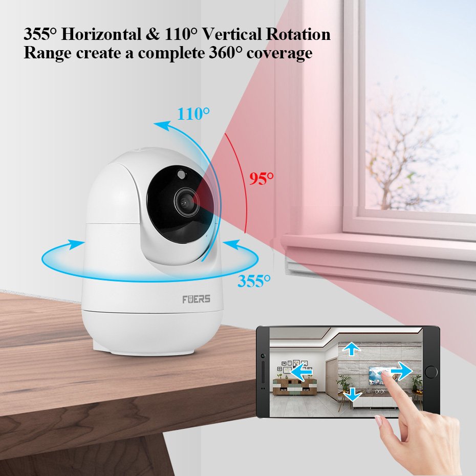 KERUI 3MP Indoor Camera Wifi Home Security Tuya Smart Network Camera Wireless Indoor Camera Motion Tracking