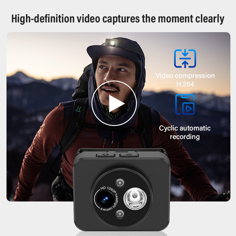 Head Mounted Camera 1080p HD Mobile Rechargeable Headlight Induction Light Recorder mini camera sport camera LED headlamp
