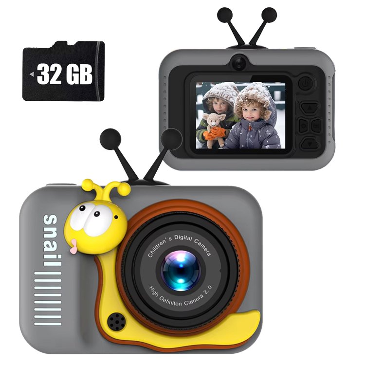 Kids Camera Mini 1080P Dual Lens Digital Children Camera Cartoon escargot Toy Take Photo Video Christmas Gift Kid Camera