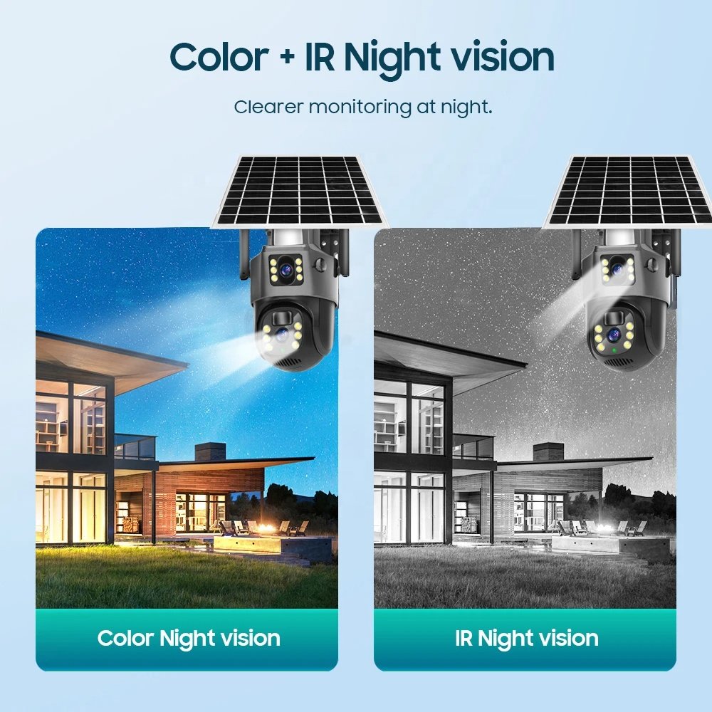 New 10x Optical Zoom 8MP Solar Camera 4g Sim Card Home Security PTZ 360 Degree AI Motion Detection IP CCTV System Network Camera
