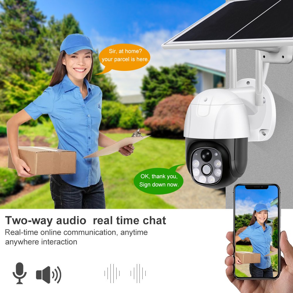Hot Sale 3MP Solar Cameras Wifi Network Waterproof Camera 360 Degrees PTZ Outdoor Home Security CCTV Camera Night Vision V380pro