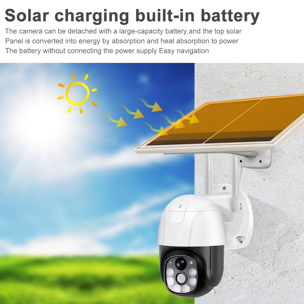 Hot Sale 3MP Solar Cameras Wifi Network Waterproof Camera 360 Degrees PTZ Outdoor Home Security CCTV Camera Night Vision V380pro