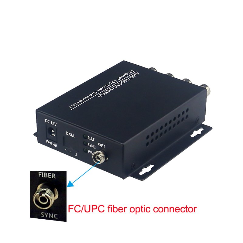 4 Channel 1080P AHD BNC to Fiber Media Converter AHD Over Fiber HD Analog Transmitter Receiver Kit for 2MP Camera CCTV System