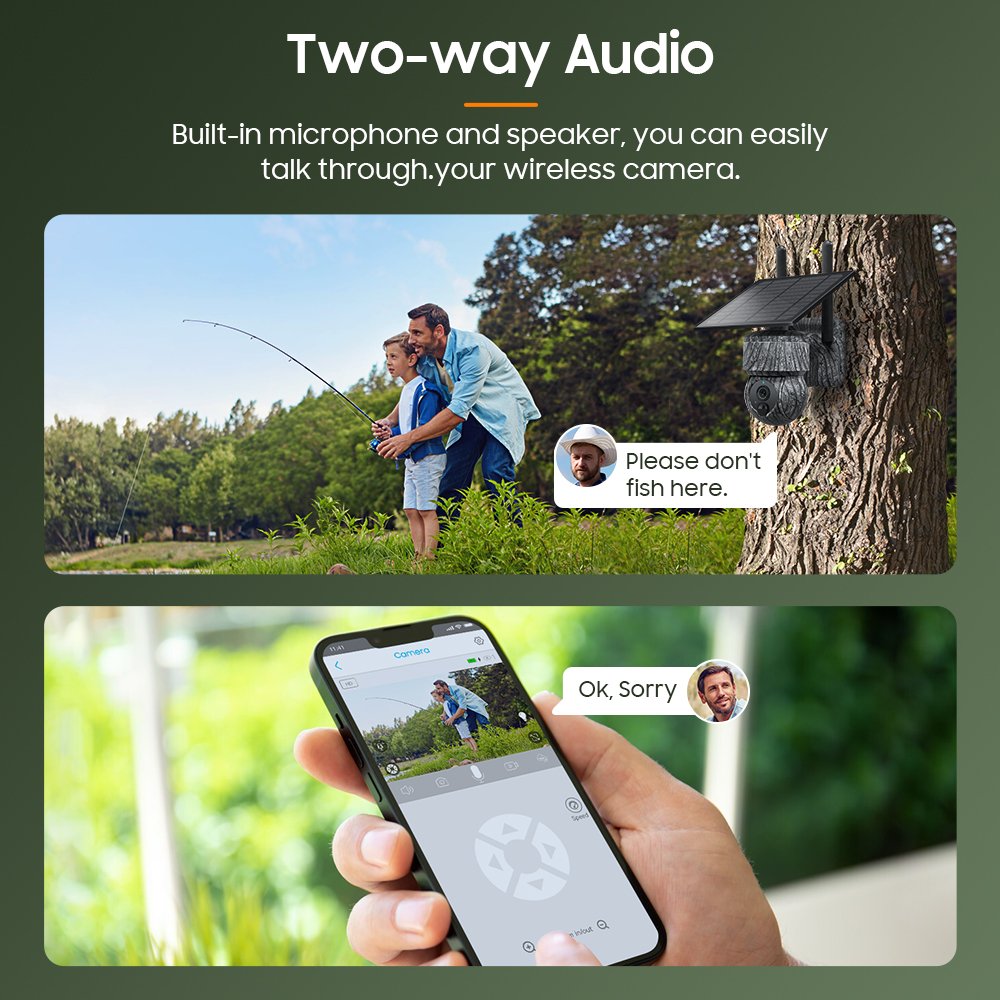 Wholesale New Arrival 3MP Outdoor CCTV Solar Powered Camera Camouflage LTE 4G Sim Card PTZ Trail Hunting Night Vision CCTV
