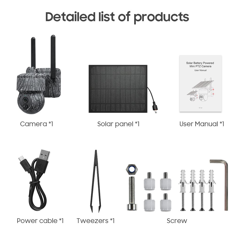 Wholesale New Arrival 3MP Outdoor CCTV Solar Powered Camera Camouflage LTE 4G Sim Card PTZ Trail Hunting Night Vision CCTV