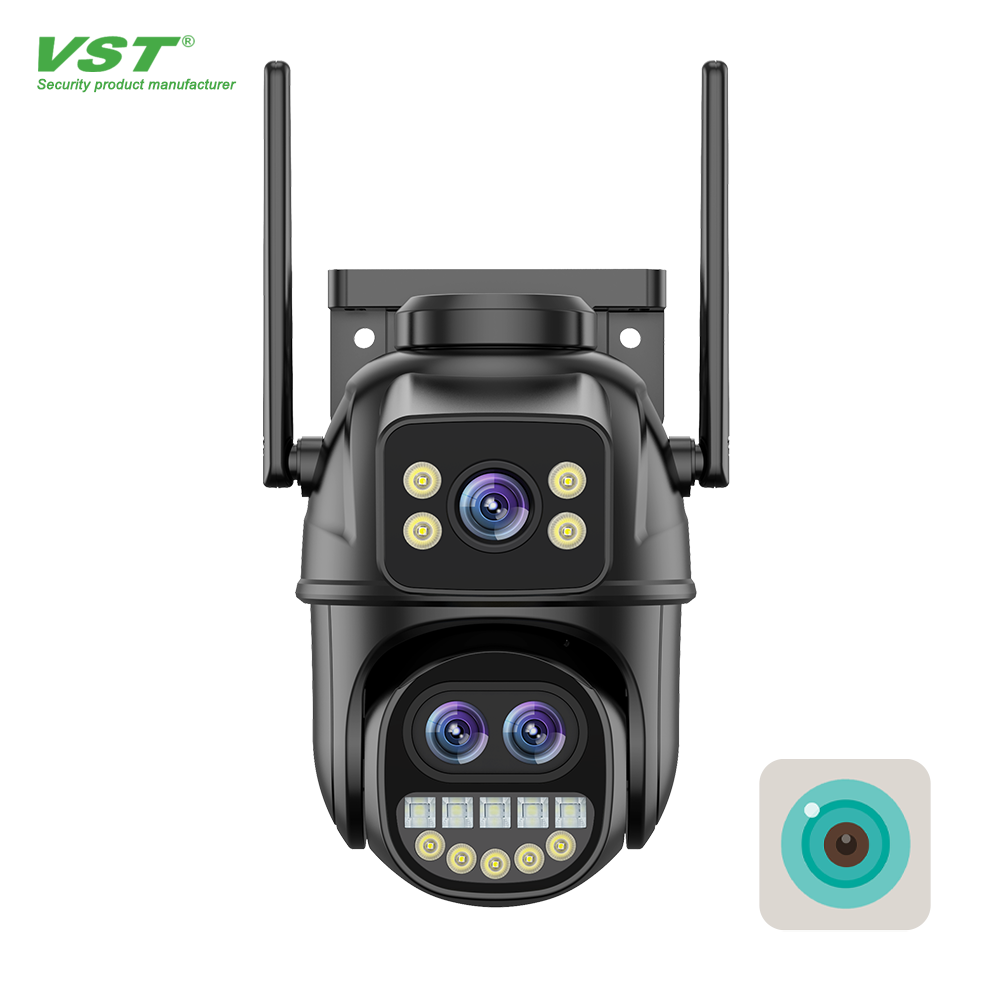 ICSEE Dual Lens Network Dome Camera 3MP+3MP Day Night Black Outdoor Security CCTV Night Vision WIFI Supervisory PTZ CMOS Sensor
