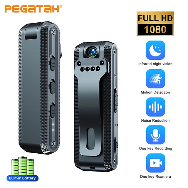 1080P HD Mini Camera Micro Body Camcorder Night Vision DV Video Voice Recorder With 180 Rotating len Wearable CCTV Camera