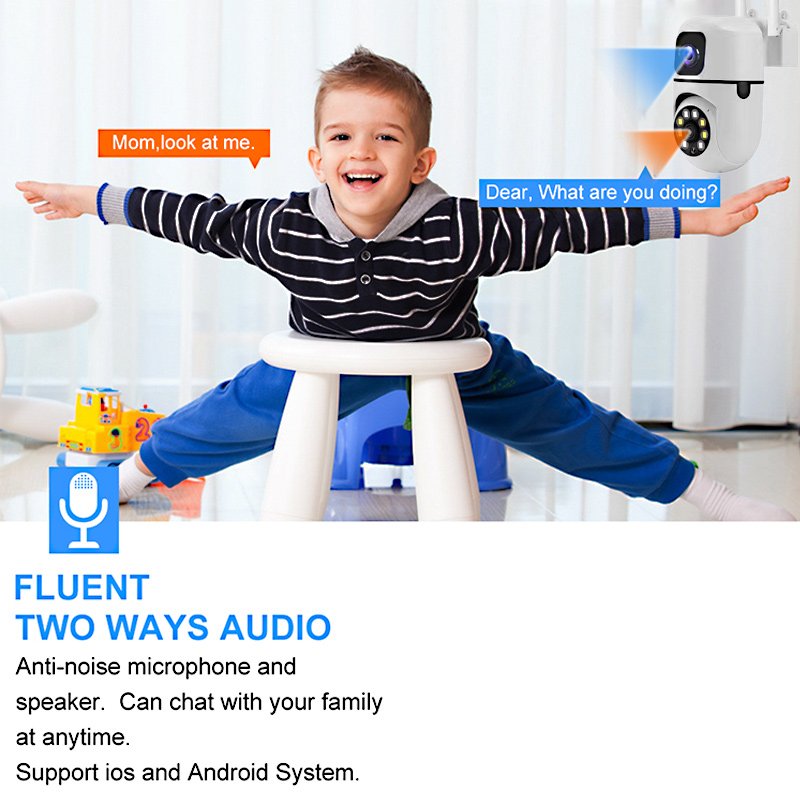 Cctv Camera Dual light sources Wireless Outdoor Security Camera Wifi 4mp Night Vision Ptz Dome Camera