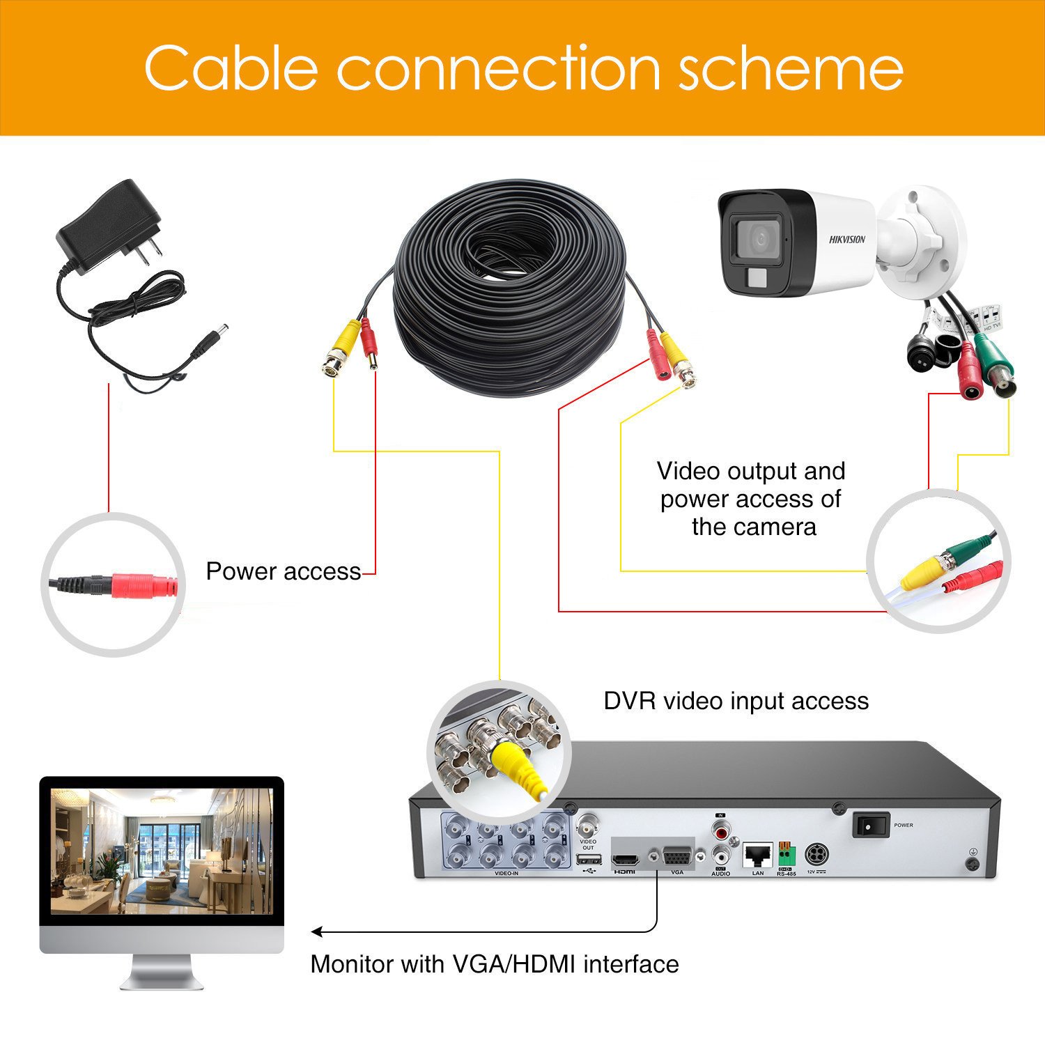 Hik OEM 5mp Security Camera System CCTV Kit 16Channel dvr Motion Detection built-in mic cctv camera system