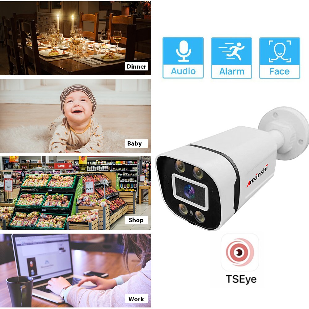 Anxinshi Brand cctv camera system Full Color 1MP 2MP 5MP Bullet Camera 8 Channel with DVR monitoring camera