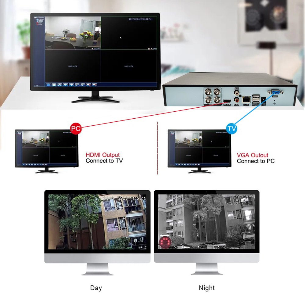 Anxinshi Brand cctv camera system Full Color 1MP 2MP 5MP Bullet Camera 8 Channel with DVR monitoring camera