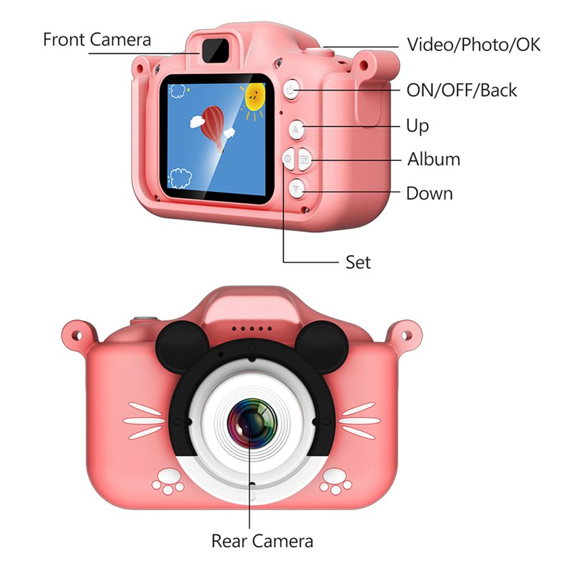OEM ODM Children's Fun Camera toys Dual Lens selfie Digital Camera Birthday Gift HD 1080p Video Mini Kids Camera
