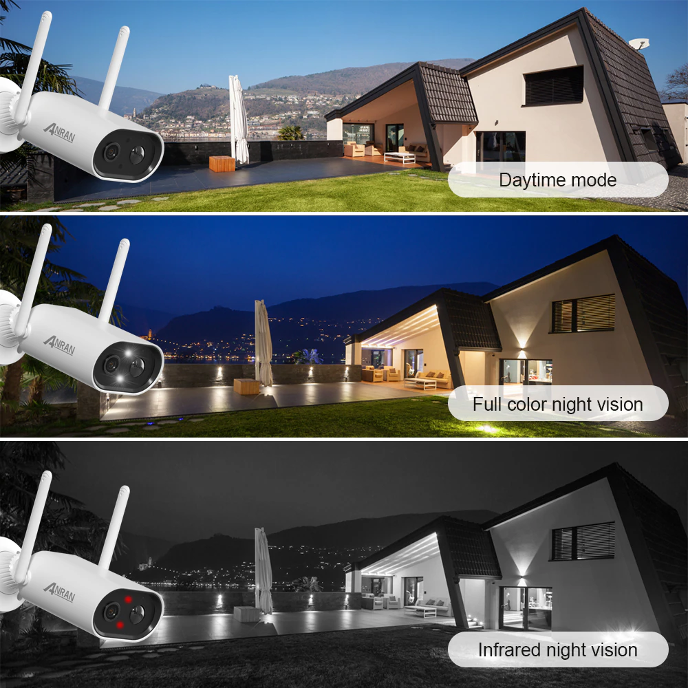 ANRAN CloudEdge 3MP Outdoor Solar Panel Battery PIR Motion Detection Home Security CCTV Solar Camera