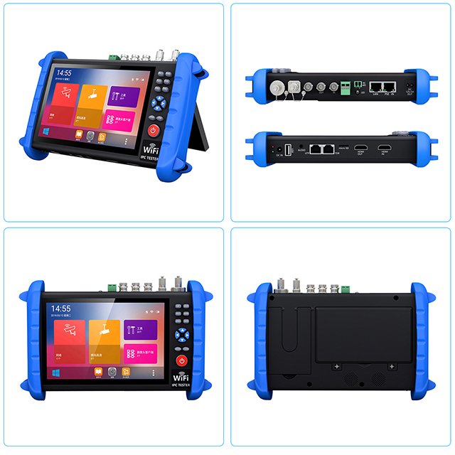 Dropshipping 7 inch 4K cctv ip camera tester CVI TVI AHD SDI multimeter TDR red light source optical power meter cctv testers