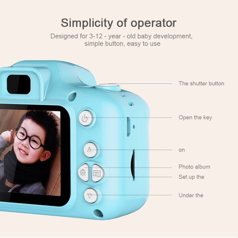 Kids Camera Children Baby Gifts Birthday With 32GB 1080P HD Screen Mini Kids Digital Camera Video Selfie Toddler Child Camera