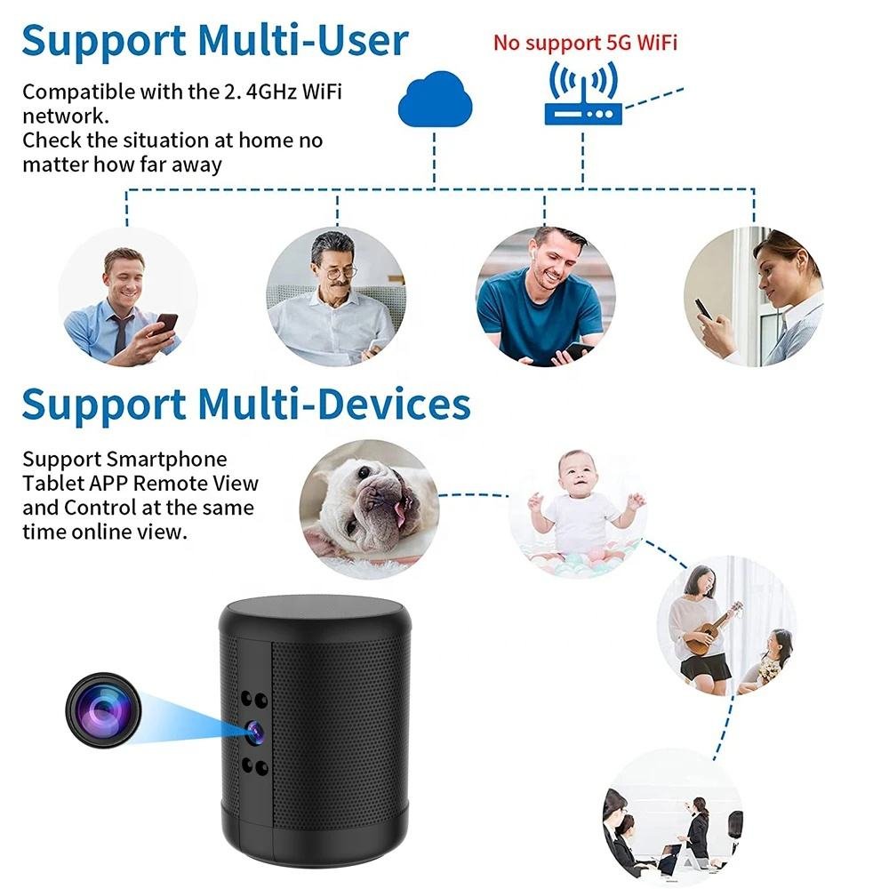 Full HD Speaker Wireless 1080P WiFi Camera Motion Detection Remote Monitoring Home Security Video Cam
