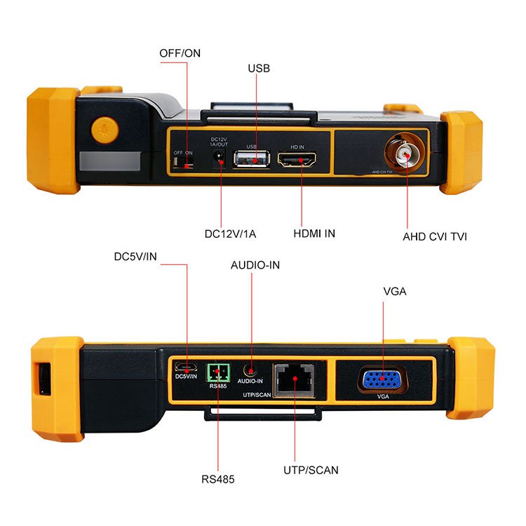 5 inch Analog 8MP 4K CCTV Tester TFT-LCD Screen AHD TVI CVI input VGA Camera test monitor HD Security Analog Camera Tester