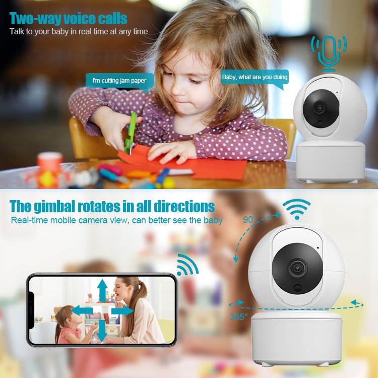 High Quality Intelligent 4MP Home Security IP Camera wifi Dome mini Camera Surveillance Night Vision Baby Camera Monitor